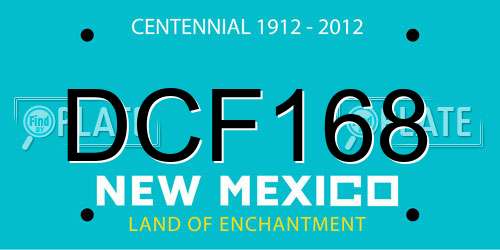 DCF168 New Mexico License Plate