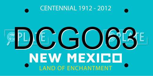 DCGO63 New Mexico License Plate