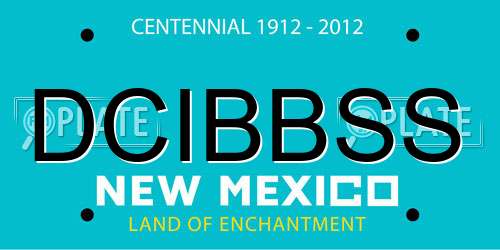 DCIBBSS New Mexico License Plate