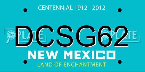 DCSG62 New Mexico License Plate