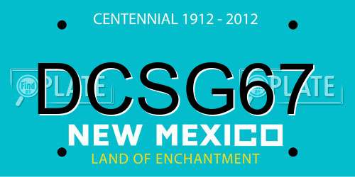 DCSG67 New Mexico License Plate