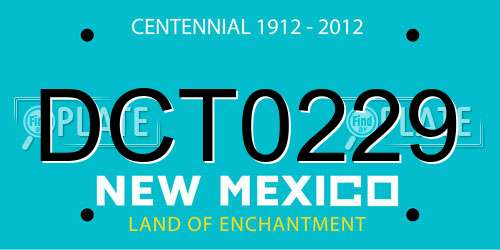 DCT0229 New Mexico License Plate