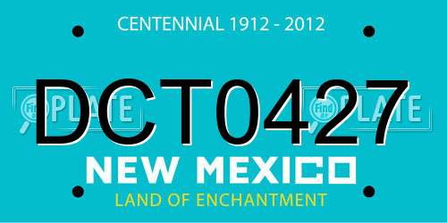 DCT0427 New Mexico License Plate