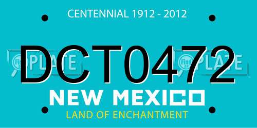 DCT0472 New Mexico License Plate