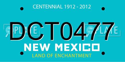 DCT0477 New Mexico License Plate