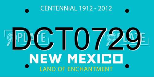 DCT0729 New Mexico License Plate