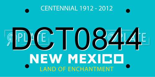 DCT0844 New Mexico License Plate