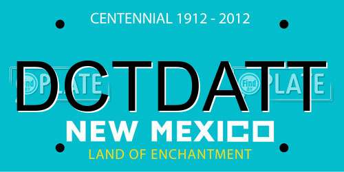 DCTDATT New Mexico License Plate