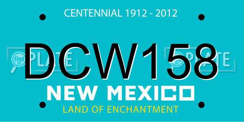 DCW158 New Mexico License Plate