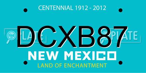 DCXB87 New Mexico License Plate