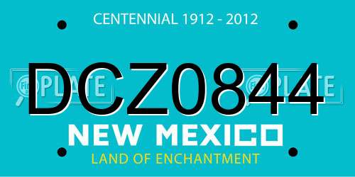 DCZ0844 New Mexico License Plate