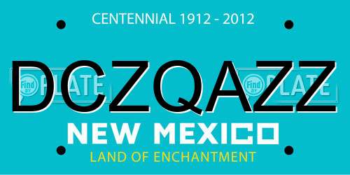 DCZQAZZ New Mexico License Plate