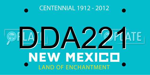 DDA221 New Mexico License Plate