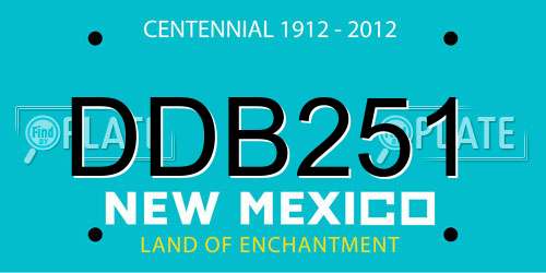 DDB251 New Mexico License Plate