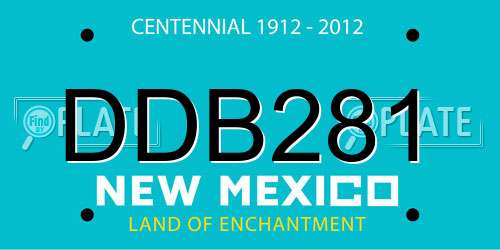 DDB281 New Mexico License Plate