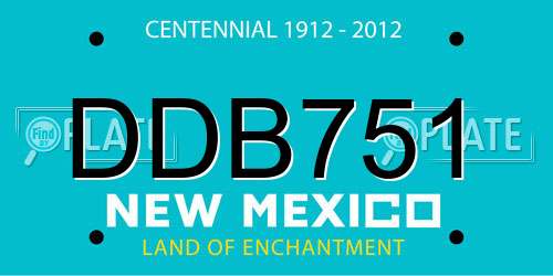 DDB751 New Mexico License Plate