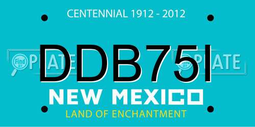 DDB75I New Mexico License Plate