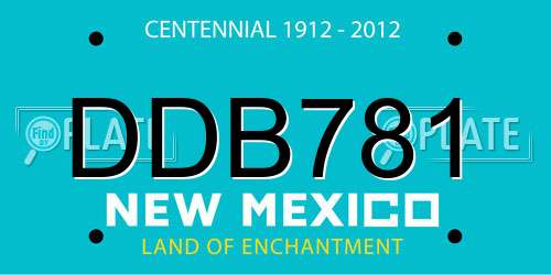 DDB781 New Mexico License Plate