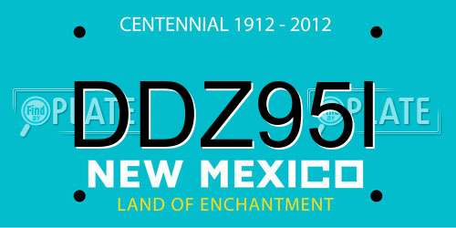 DDZ95I New Mexico License Plate