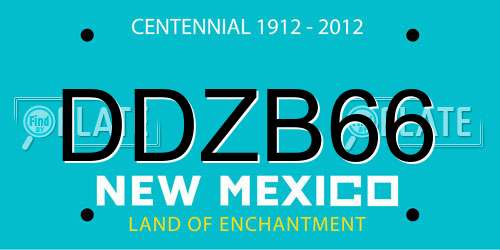 DDZB66 New Mexico License Plate