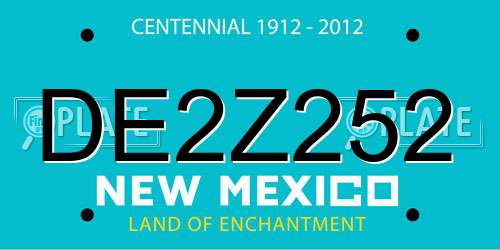 DE2Z252 New Mexico License Plate