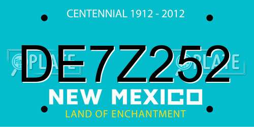 DE7Z252 New Mexico License Plate