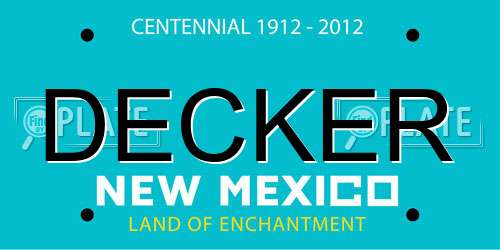 DECKER New Mexico License Plate
