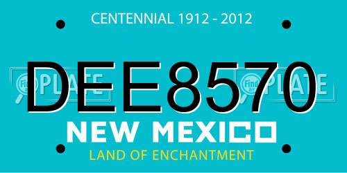 DEE8570 New Mexico License Plate