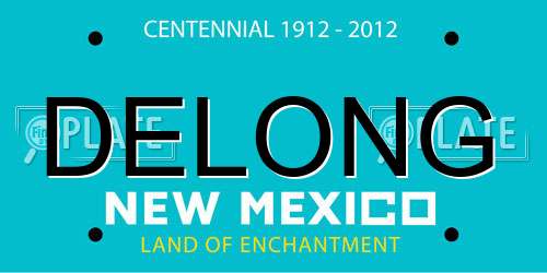 DELONG New Mexico License Plate