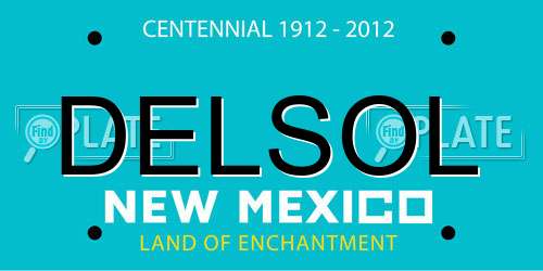 DELSOL New Mexico License Plate