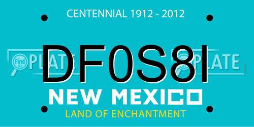 DF0S8I New Mexico License Plate