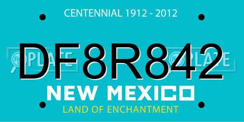 DF8R842 New Mexico License Plate