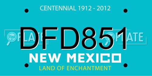 DFD851 New Mexico License Plate