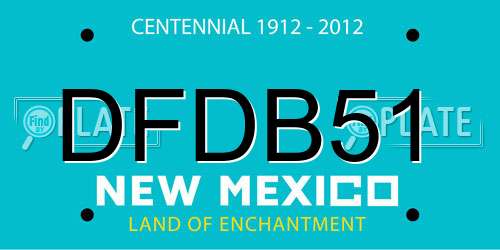 DFDB51 New Mexico License Plate