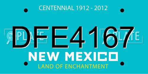 DFE4167 New Mexico License Plate
