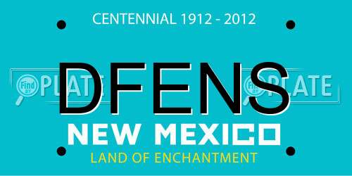 DFENS New Mexico License Plate
