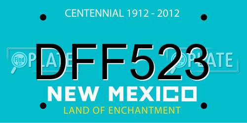 DFF523 New Mexico License Plate