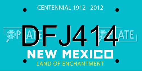 DFJ414 New Mexico License Plate