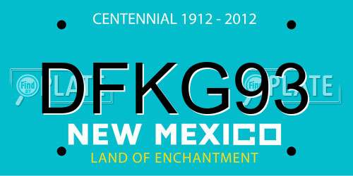 DFKG93 New Mexico License Plate