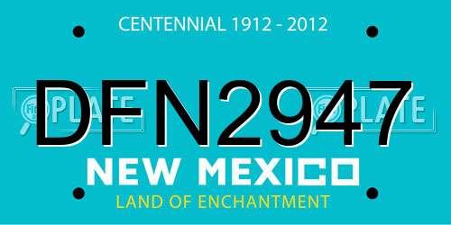DFN2947 New Mexico License Plate