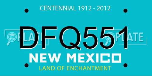 DFQ551 New Mexico License Plate