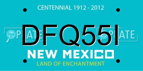 DFQ55I New Mexico License Plate