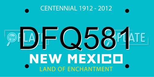 DFQ581 New Mexico License Plate