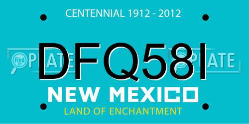 DFQ58I New Mexico License Plate