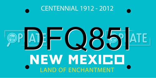DFQ85I New Mexico License Plate