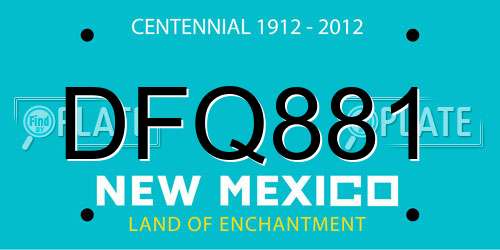 DFQ881 New Mexico License Plate