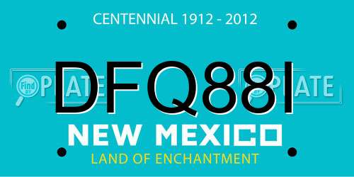 DFQ88I New Mexico License Plate