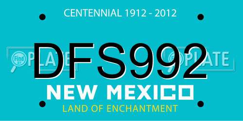 DFS992 New Mexico License Plate