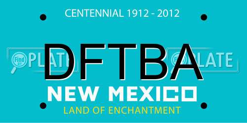 DFTBA New Mexico License Plate