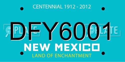 DFY6001 New Mexico License Plate